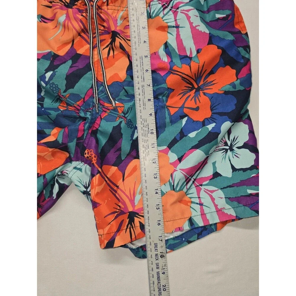 Arizona Hawaiian Print Above Knee Swim Shorts Trunks Size L Beach Pool.